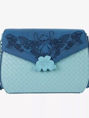 Nwt! Loungefly Disney Lilo & Stitch Embroidered Woven Crossbody Bag